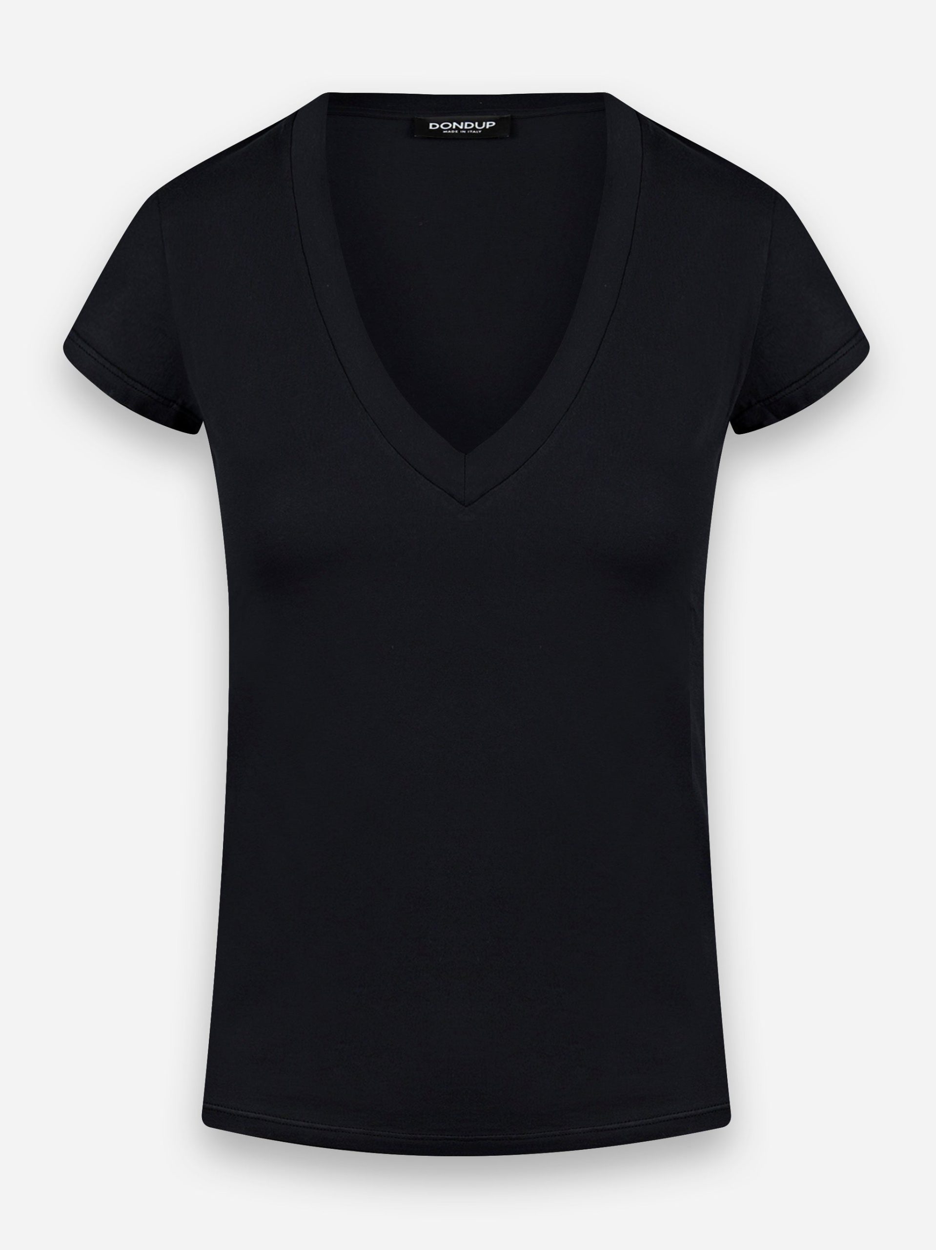 T-shirts manica corta con scollo a V Nero