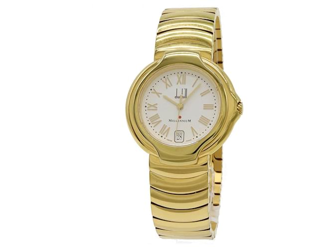 Alfred Dunhill Orologio al quarzo da uomo Dunhill Millennium con quadrante bianco placcato in oro