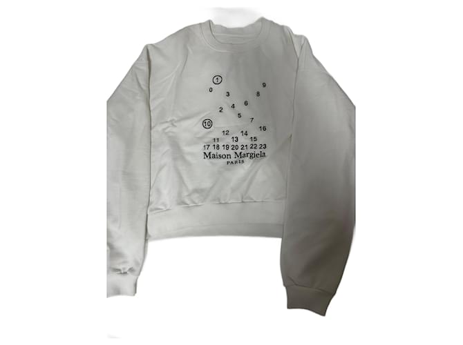 Maison Martin Margiela Felpa Bianca Maison Margiela Nero Bianco sporco