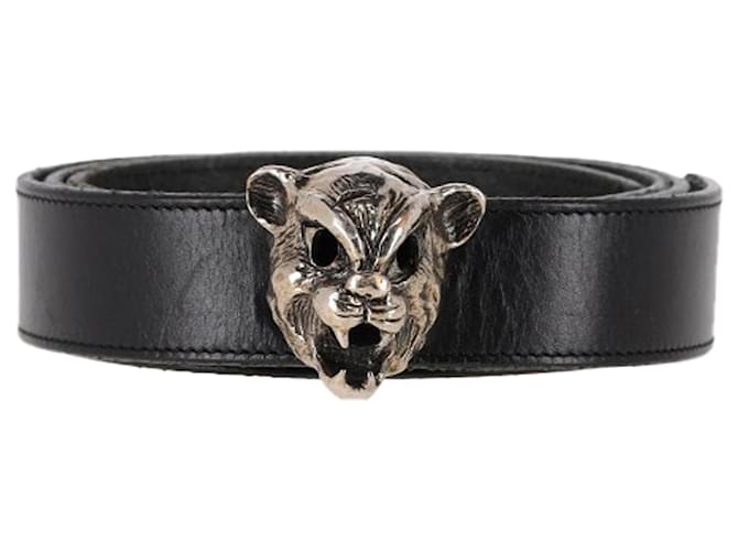 Cintura in pelle nera con bracciale Panther di Saint Laurent Nero
