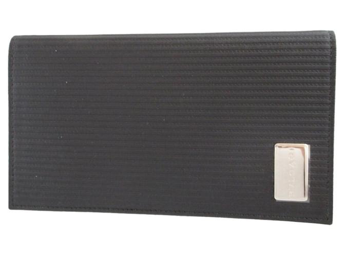 Bulgari Portafoglio lungo bifold in pelle nera Bvlgari Millerige Nero