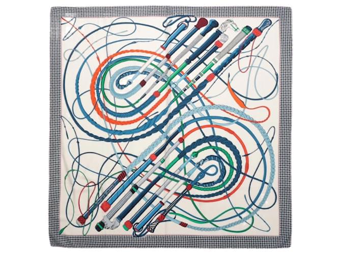 Sciarpa in cashmere e seta Hermès Carré Geant "Fouets et Badines" in multicolore