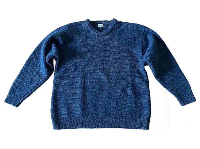 Maglione o pullover in 100% lana blu petrolio taglia L-XL Kenzo Uomo