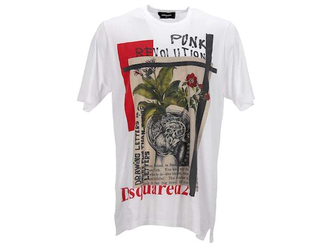 T-shirt stampata Dsquared2 in cotone bianco