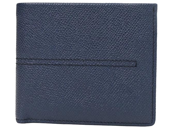 Portafoglio bifold Tod's in pelle Saffiano blu navy
