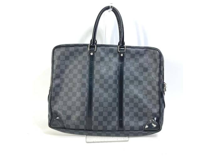 Borsa a mano Damier Graphite Louis Vuitton Nero