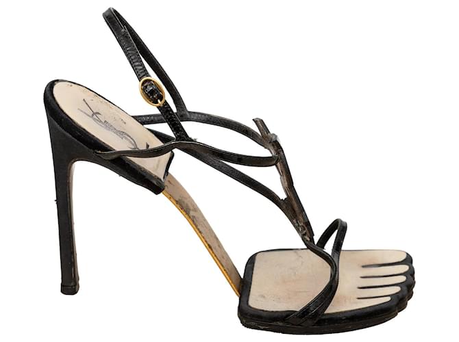 Sandali con cinturini Hero 105 di Yves Saint Laurent Nero