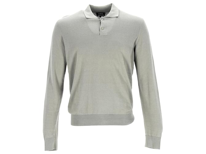 Apc Polo a maniche lunghe A.P.C. in cotone grigio