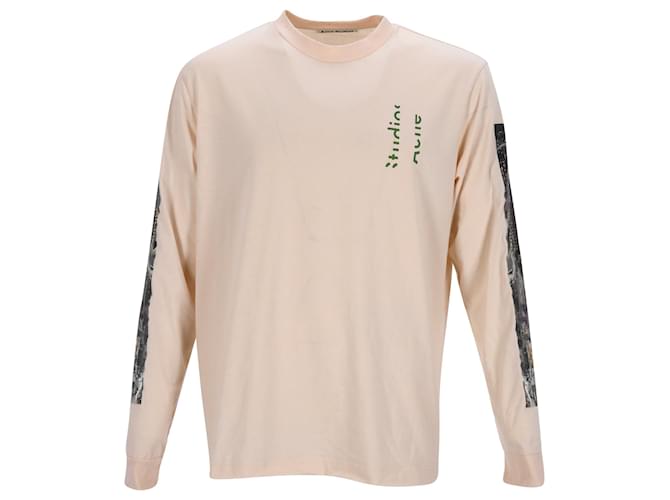 T-shirt in cotone beige con stampa video Acne Studios