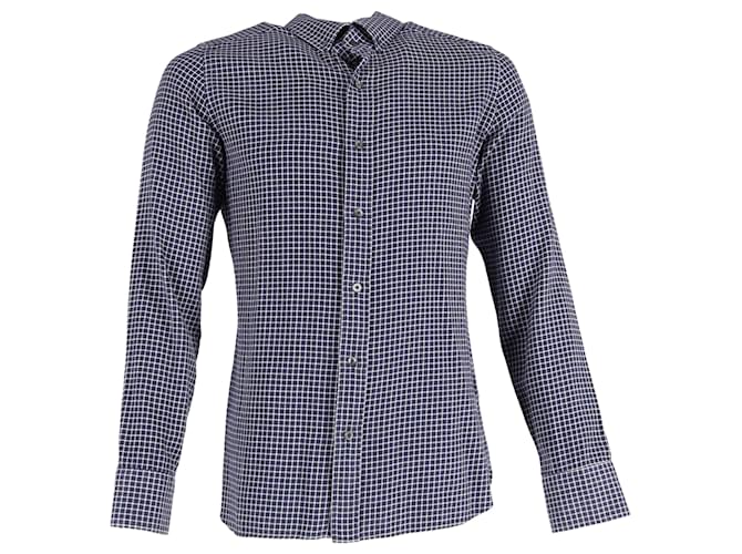 Camicia a quadri Tom Ford in cotone blu navy