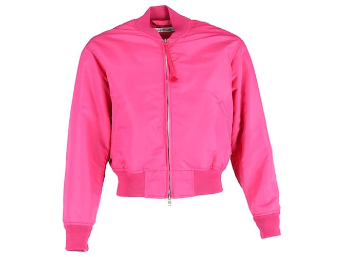 Giacca Bomber Acne Studios in nylon rosa Marrone