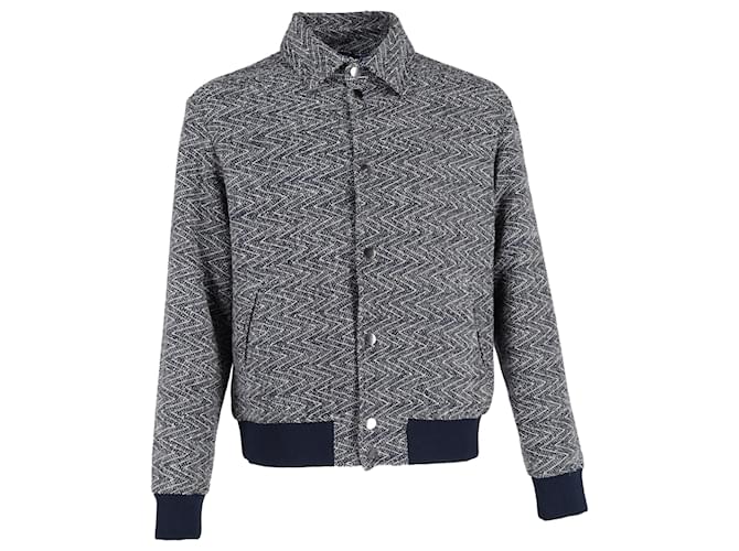 Giacca bomber testurizzata Etro blu navy in cotone