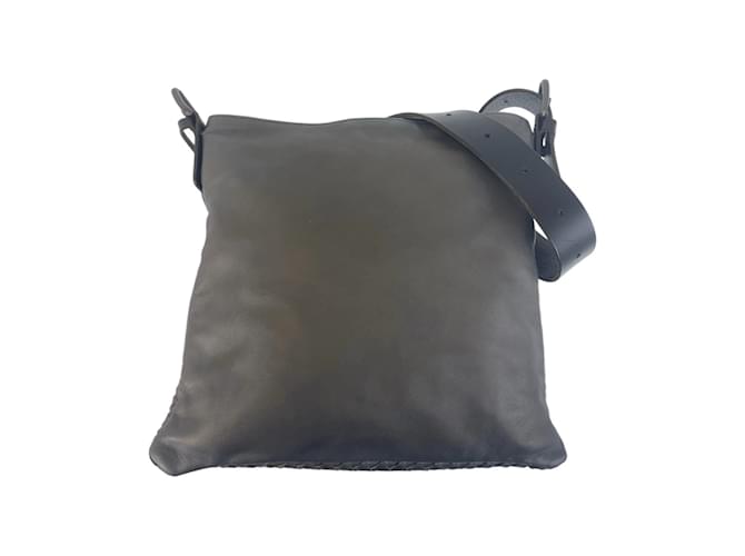 Borsa a tracolla in pelle Intrecciato di Bottega Veneta Marrone Nero