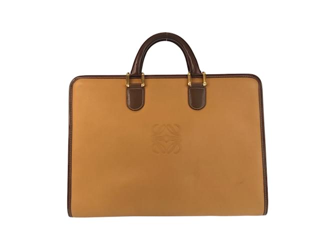Borsa in pelle vintage Anagram Loewe Marrone Cammello