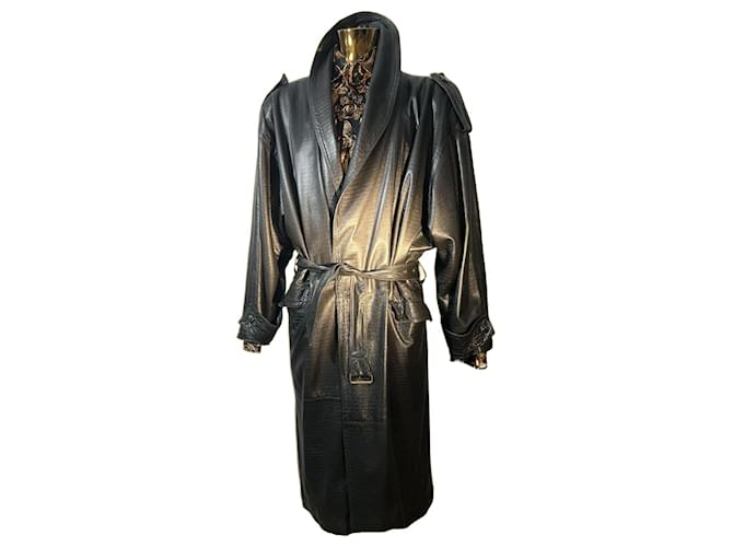 Gianni Versace Cappotto in pelle, Versace anni '80, tutto originale Nero