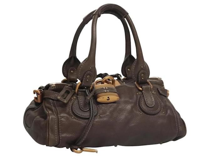 Chloé Borsa a Spalla Chloe Paddington in Pelle Marrone Oro Argento Autentica 117844 D'oro