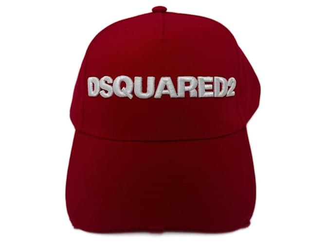 Cappellino da baseball rosso con logo Dsquared2 Bianco