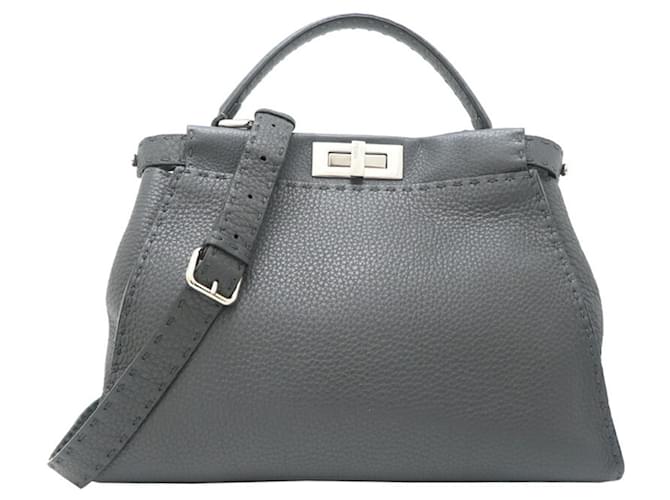 Borsa a mano Fendi Peekaboo Selleria da uomo Marrone