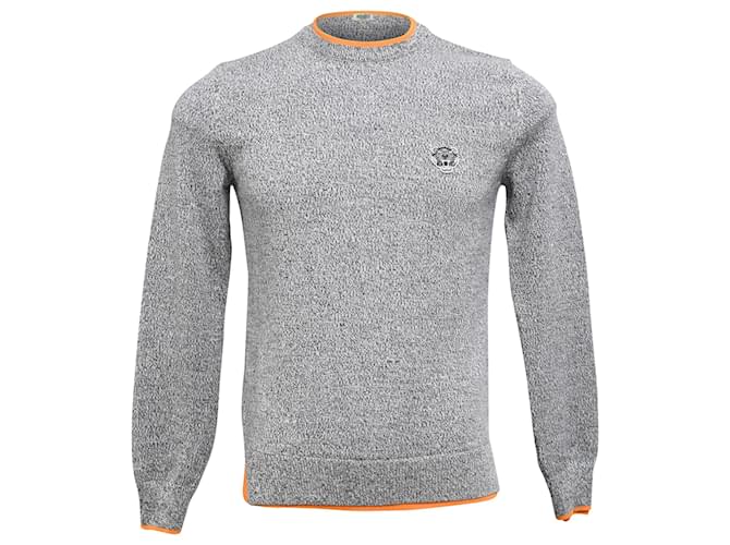 Maglione Kenzo Tiger Patch in lana grigia Grigio