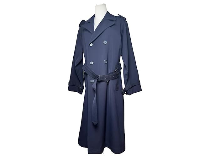Trench coat vintage Yves Saint Laurent L Navy Blu navy