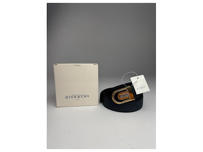 Cintura in pelle vintage Givenchy nera nuova Nero