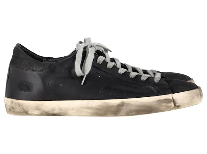Sneakers Superstar Golden Goose in pelle nera Nero