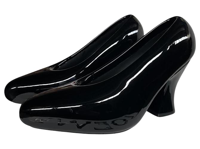 Tacchi Loewe in schiuma laccata Nero