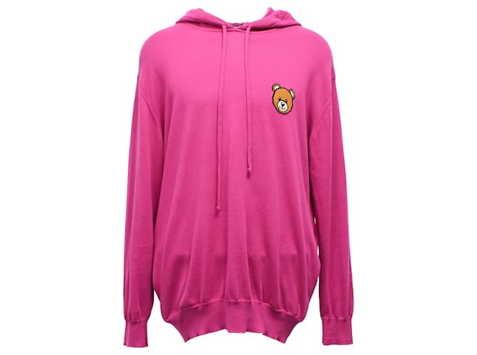 Hoodie Moschino Couture Bear in cotone rosa