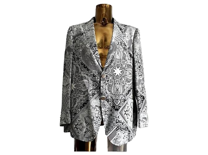 Giacca in seta con motivo bianco e nero di Etro