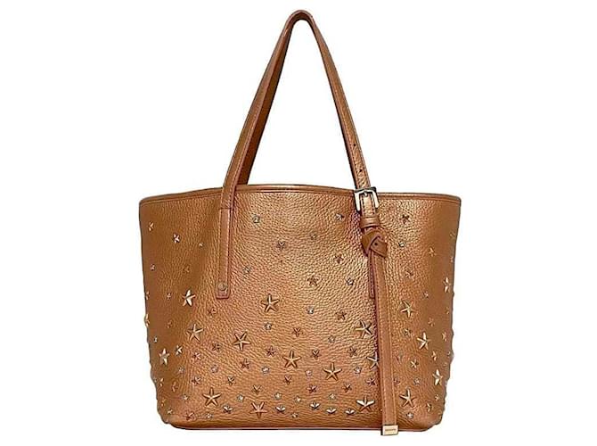 Borsa tote in pelle rosa dorata Jimmy Choo D'oro