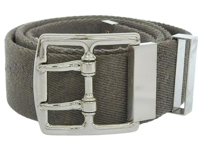 Hermès Cintura in tela di lana Etriviere con occhielli Hermes Marrone Cachi