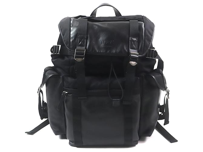 Zaino in tessuto e pelle Tod's Nero