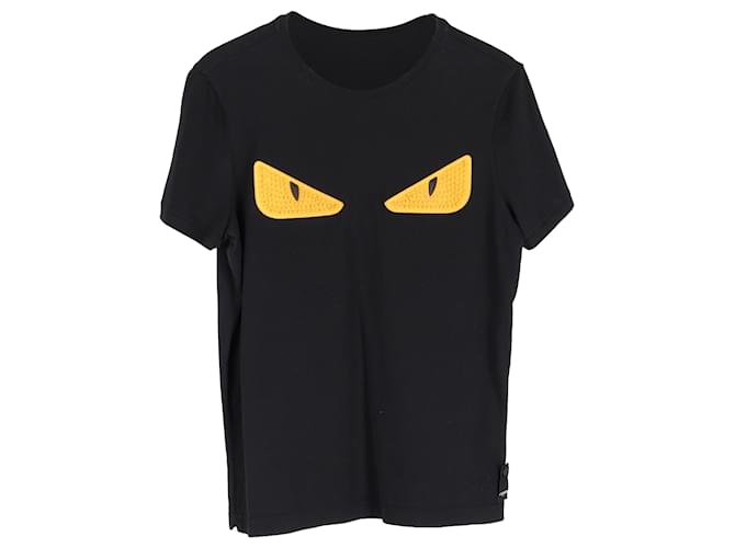 T-shirt girocollo Fendi Monster in cotone nero
