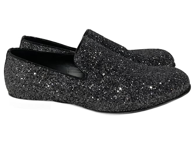 Mocassini Jimmy Choo Thame in Glitter Nero