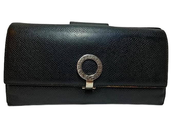 Bulgari Portafoglio lungo Bvlgari Black per uomini Nero