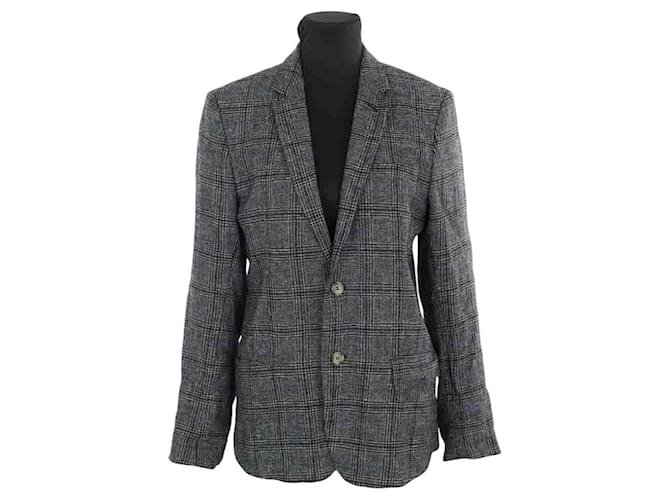 Ami Giacca in lino nera Nero