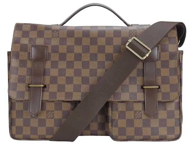 Borsa a spalla 2 in 1 Damier Ébène Broadway di Louis Vuitton Marrone