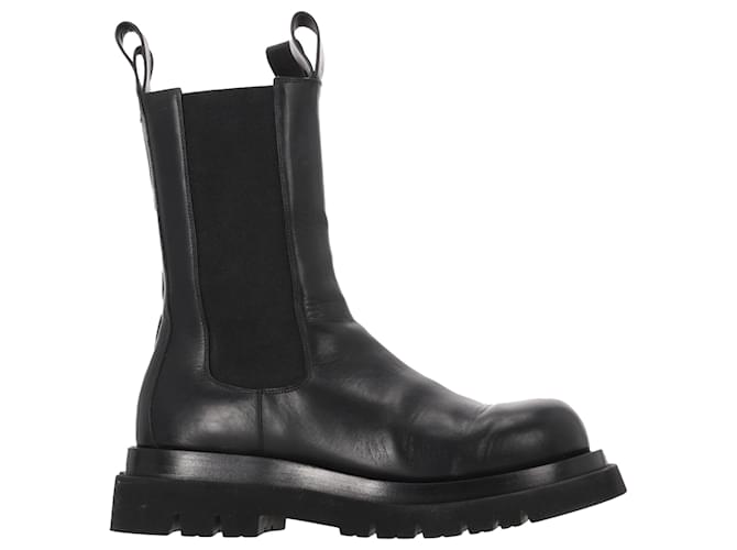 Stivali Chelsea Lug in pelle nera di Bottega Veneta Nero