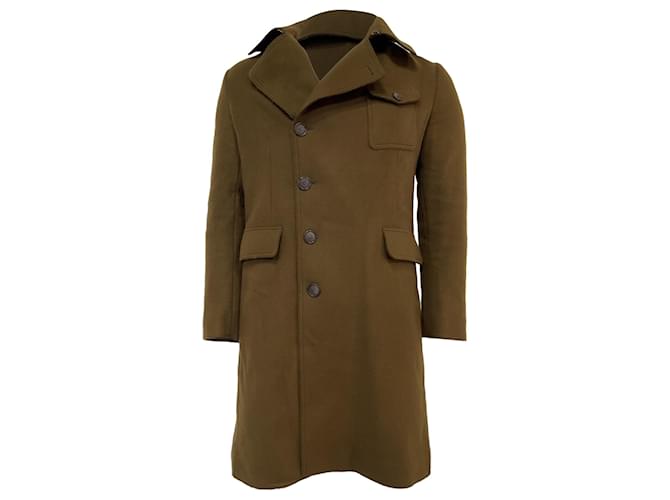 Cappotto Giorgio Armani in lana vergine khaki Verde Cachi