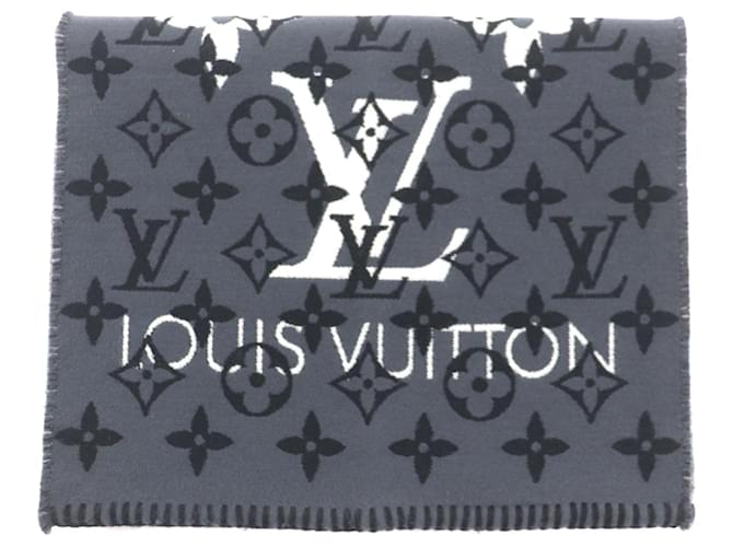 Sciarpa in lana e seta Monogram Louis Vuitton M76377 Grigio