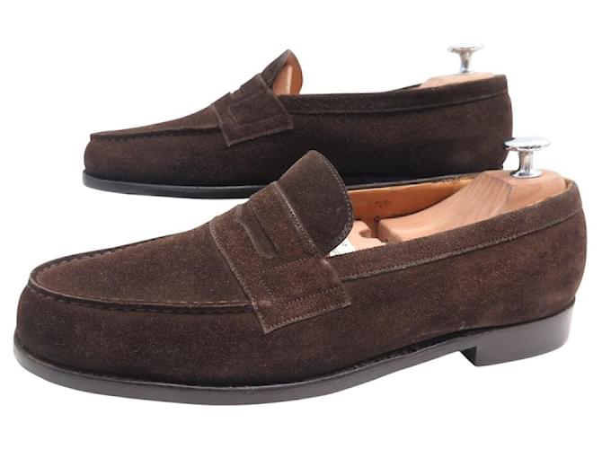 SCARPE VINTAGE JM WESTON MOCASSINI 180 CAMOSCIO 7C 40.5 FINE 41 SCARPE MOCASSINI Marrone