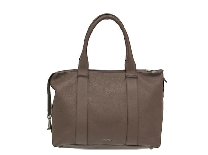 Borsa tote in pelle da uomo Jimmy Choo Marrone scuro