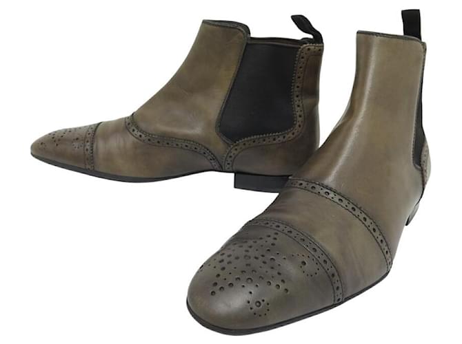 STIVALI CHELSEA LOUIS VUITTON PUNTA FIORITA 8 42 CUOIO KHAKI Cachi