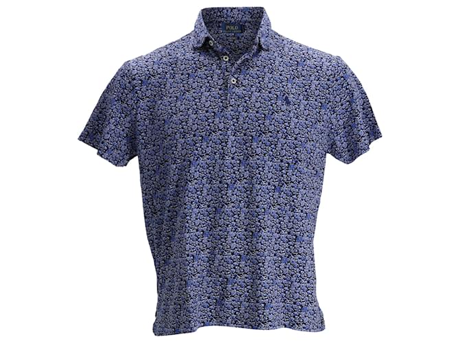 Polo Ralph Lauren Camicia Polo Slim Personalizzata con Stampa Floreale in Cotone Blu