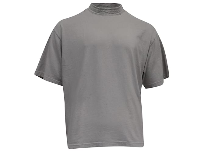 T-shirt a collo rotondo con logo Acne Studios in cotone grigio