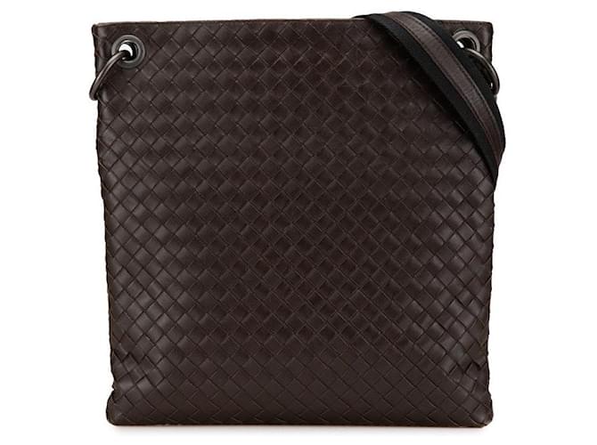 Borsa a spalla in pelle Intrecciato Bottega Veneta 172736 Marrone