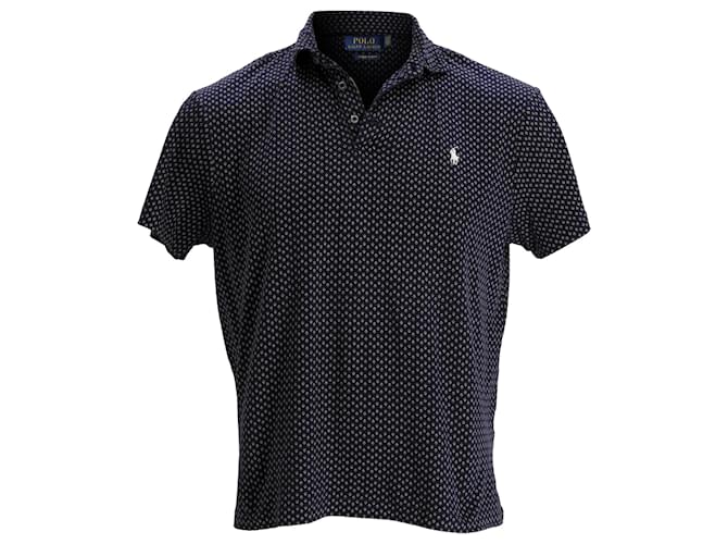 Polo Ralph Lauren Camicia Polo Slim Dot Personalizzata in Cotone Blu Navy