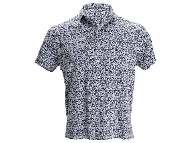 Polo Ralph Lauren Polo Shirt Slim Personalizzato con Stampa Floreale in Cotone Blu