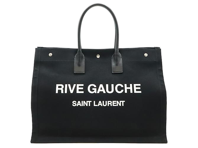 Yves Saint Laurent Borsa tote 2 in 1 in cotone Rive Gauche Saint Laurent Paris 499290 Nero