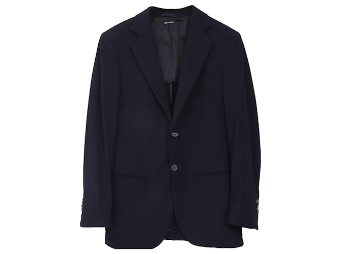 Blazer testurizzato a un bottone Giorgio Armani in lana blu navy